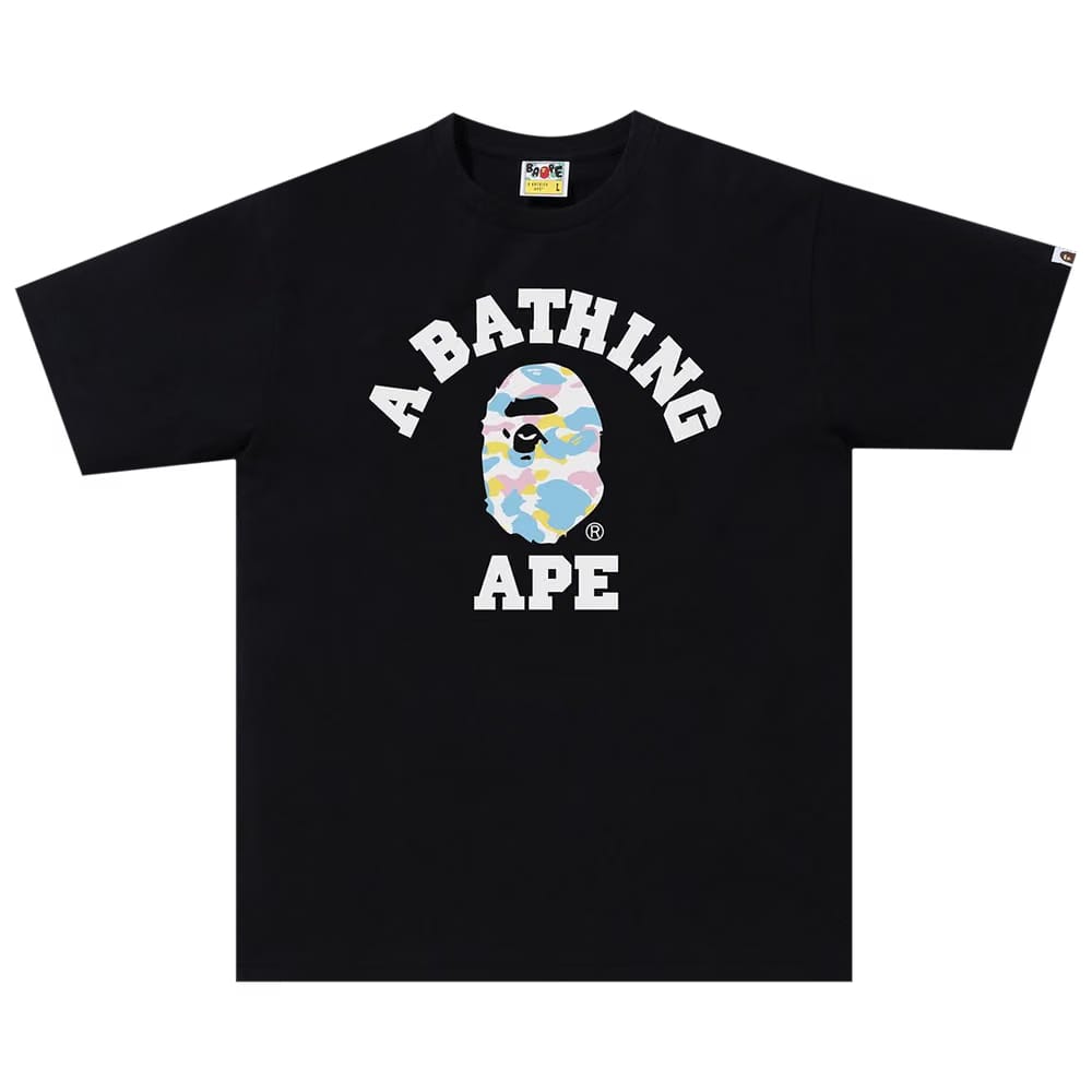 BAPE Multi Camo College T-Shirt Black