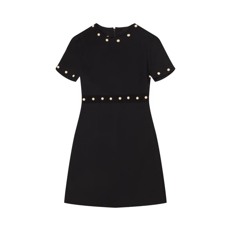 Gucci Pearl Button Dress Black
