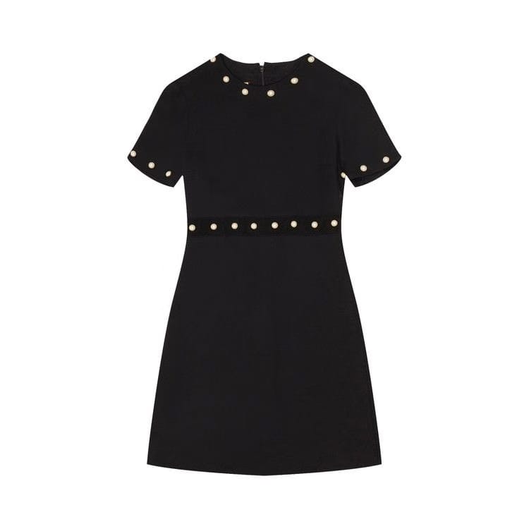Gucci Pearl Button Dress Black