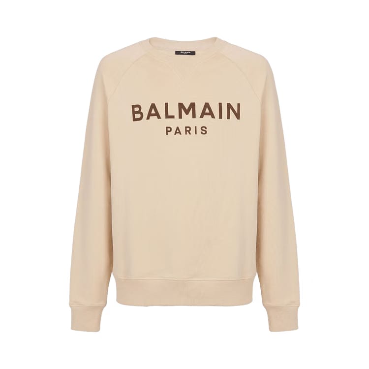 Balmain Printed Sweatshirt Ivory/Maroon