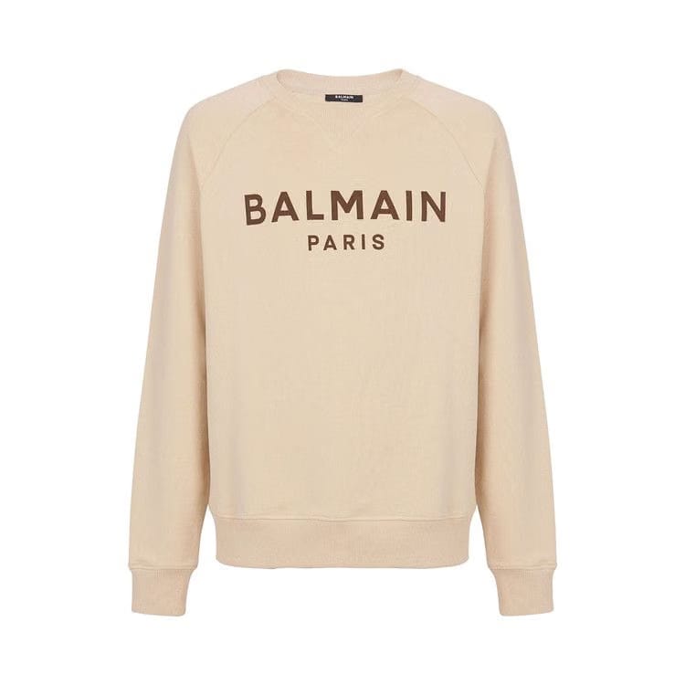 Balmain Printed Sweatshirt Ivory/Maroon