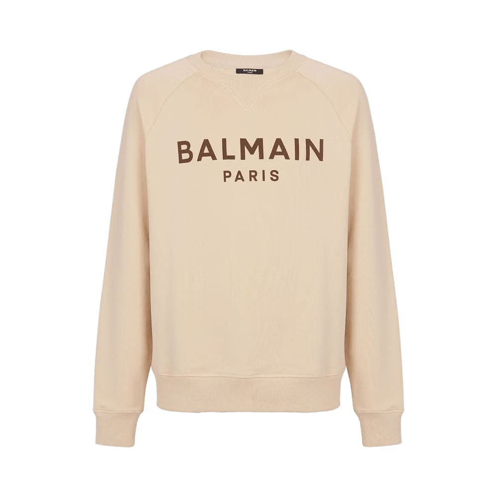 Balmain Printed Sweatshirt Ivory/Maroon
