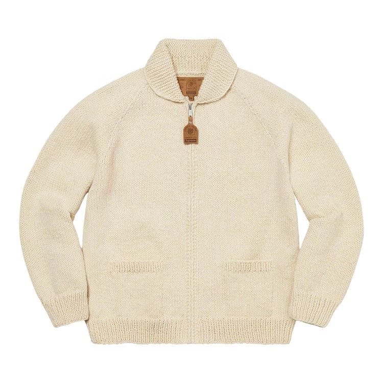 Supreme Box Logo Cowichan Sweater Natural