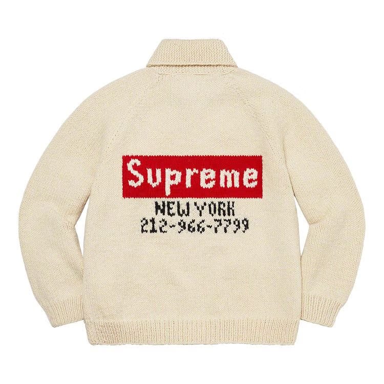 Supreme Box Logo Cowichan Sweater Natural