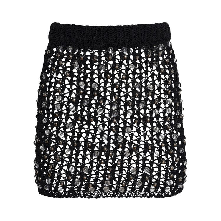 Coperni Beaded Knitted Skirt Black