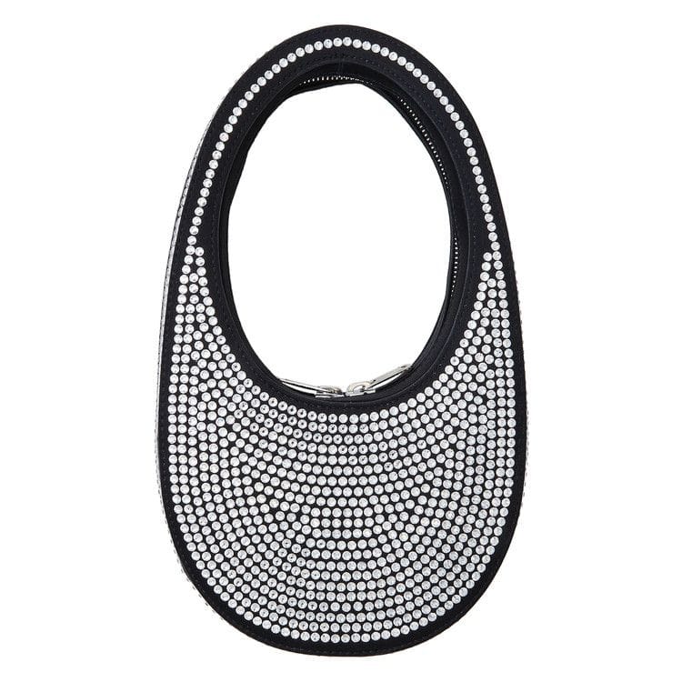 Coperni Crystal Embellished Mini Swipe Bag Black Crystal