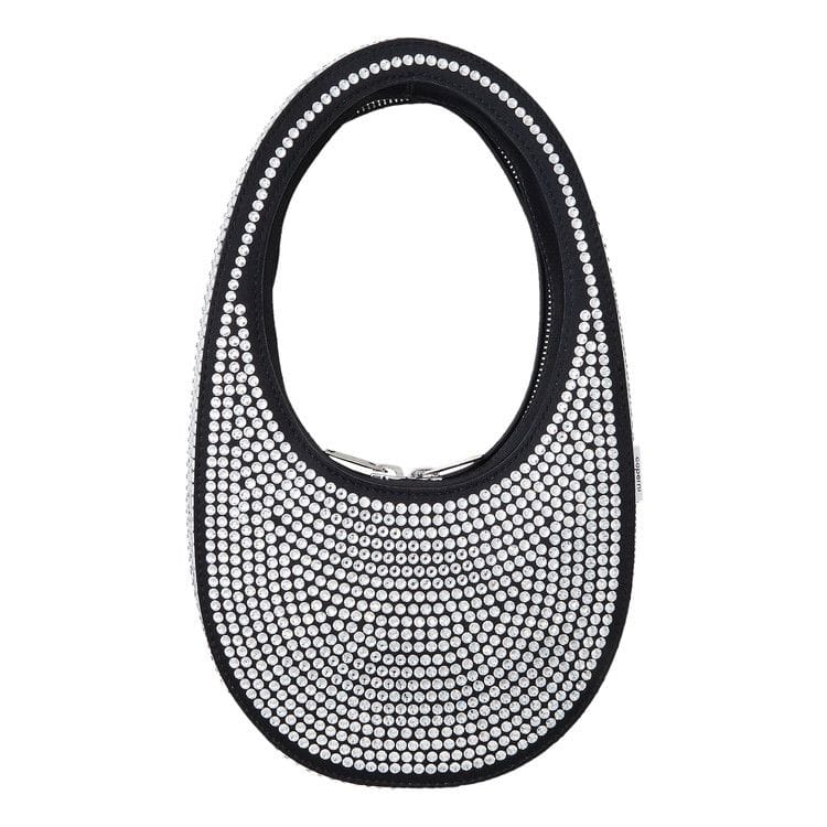 Coperni Crystal Embellished Mini Swipe Bag Black Crystal