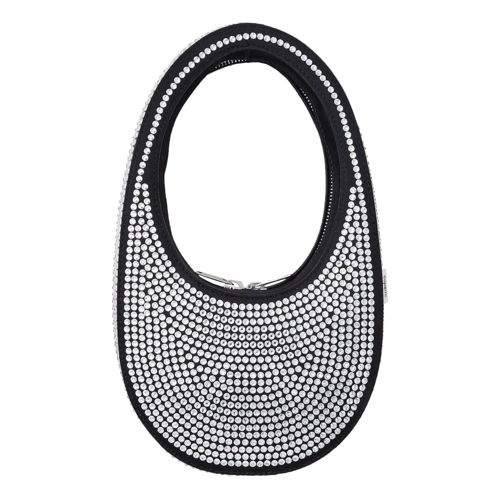 Coperni Crystal Embellished Mini Swipe Bag Black Crystal