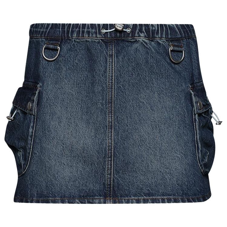 Coperni Denim Cargo Skirt Blue Blue