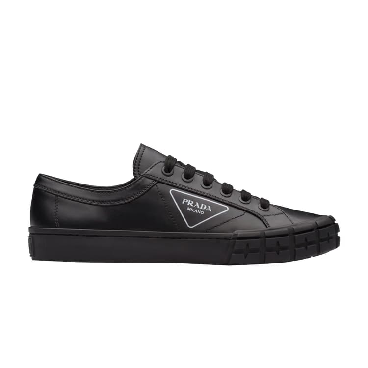Prada Cassetta Wheel Leather Low Black