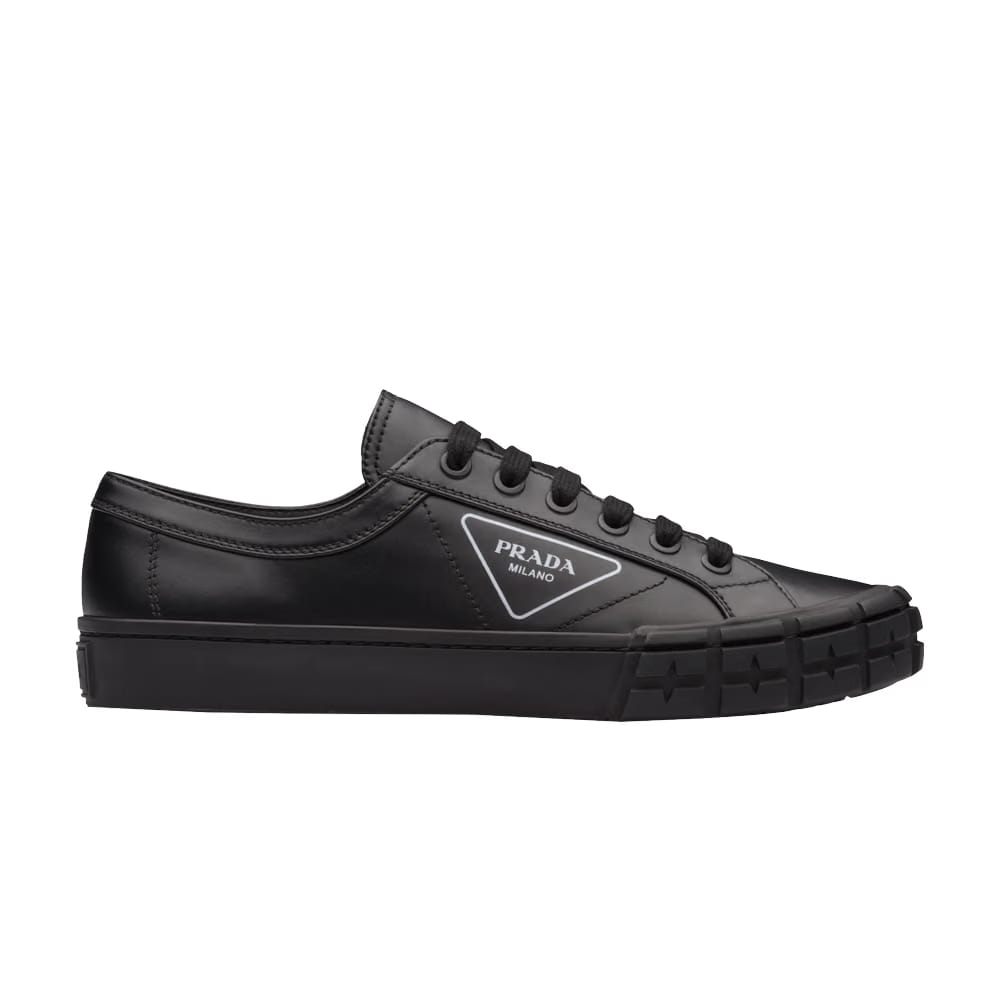 Prada Cassetta Wheel Leather Low Black