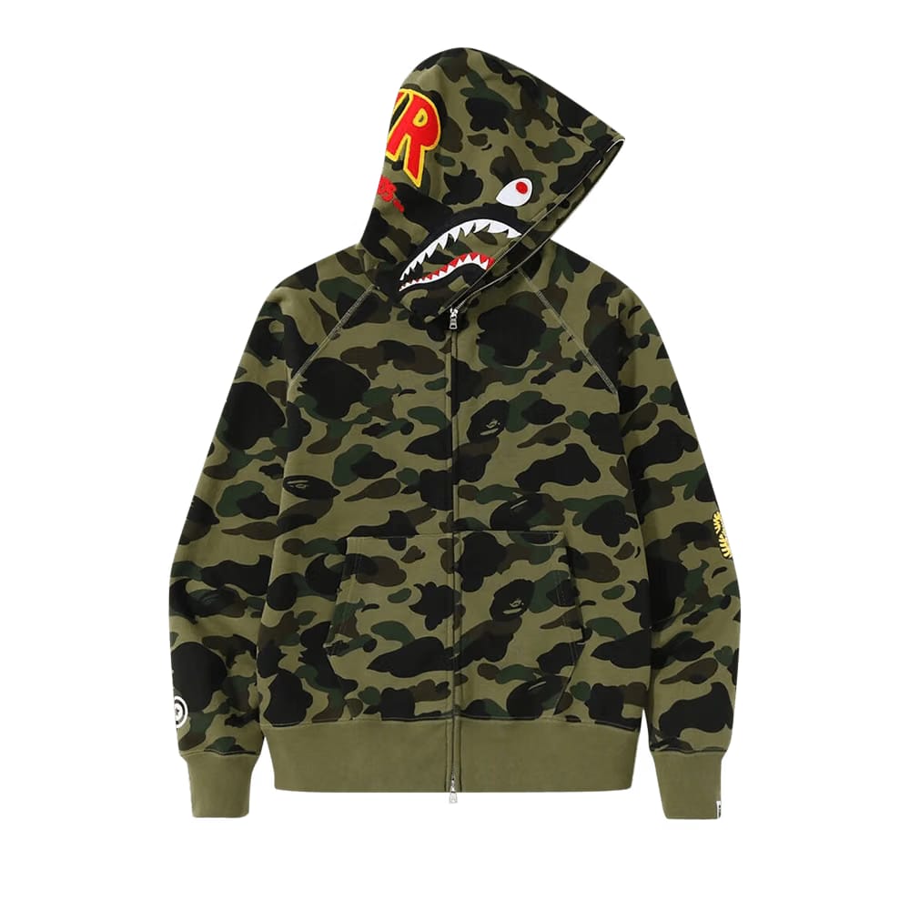 BAPE 1st Camo Shark Full Zip Hoodie (FW18) Green