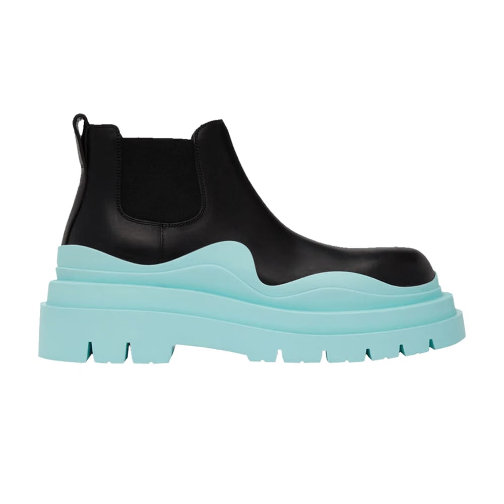 Bottega Veneta Tire Cropped Boot Black Blue
