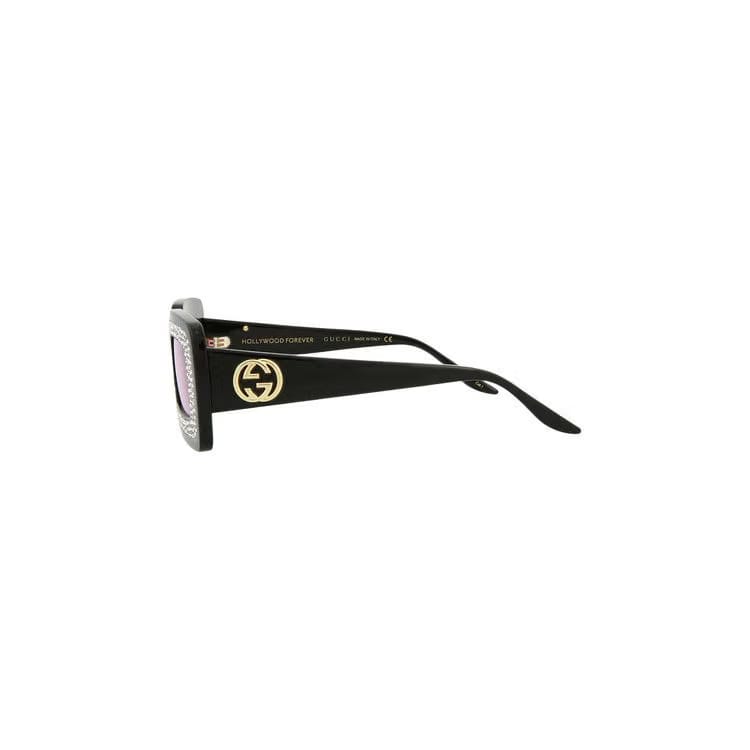Gucci Rectangular Frame Sunglasses Black/Pink