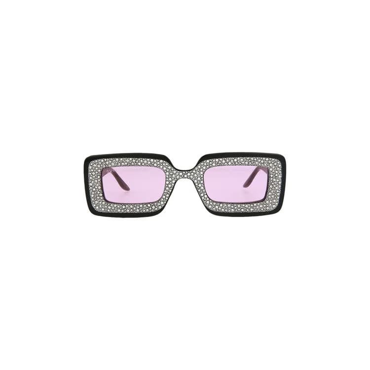 Gucci Rectangular Frame Sunglasses Black/Pink