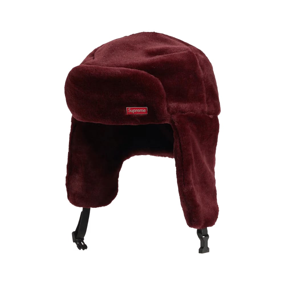 Supreme Faux Fur Ushanka Hat Burgundy