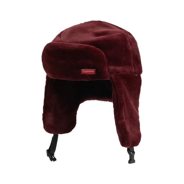 Supreme Faux Fur Ushanka Hat Burgundy