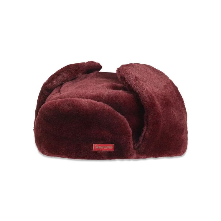 Supreme Faux Fur Ushanka Hat Burgundy