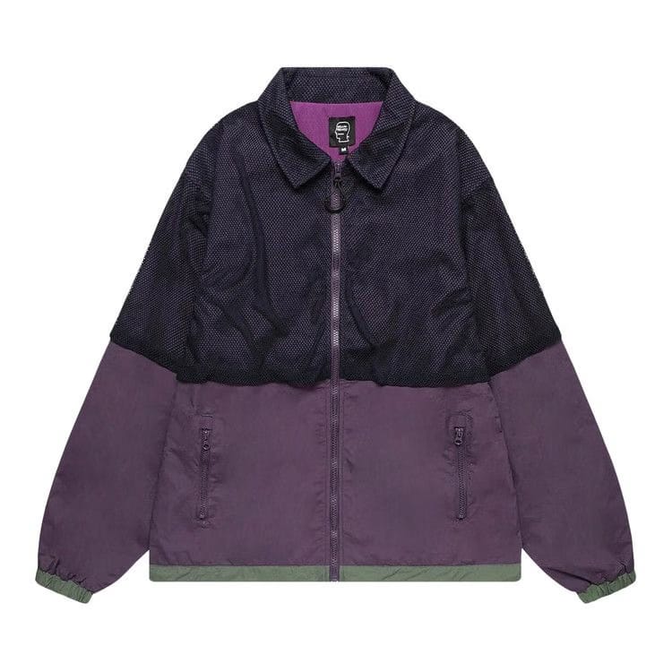 Brain Dead Roll Cast Mesh Overlay Fishing Jacket Eggplant