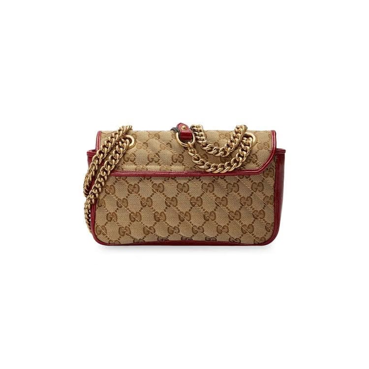 Gucci GG Marmont Mini Bag Beige/Ebony/New Cherry Red