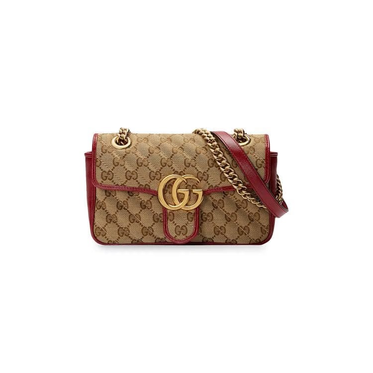 Gucci GG Marmont Mini Bag Beige/Ebony/New Cherry Red