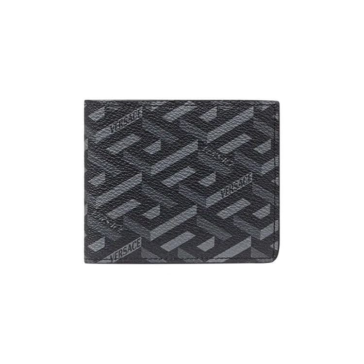 Versace La Greca Signature Bifold Wallet Black/Grey