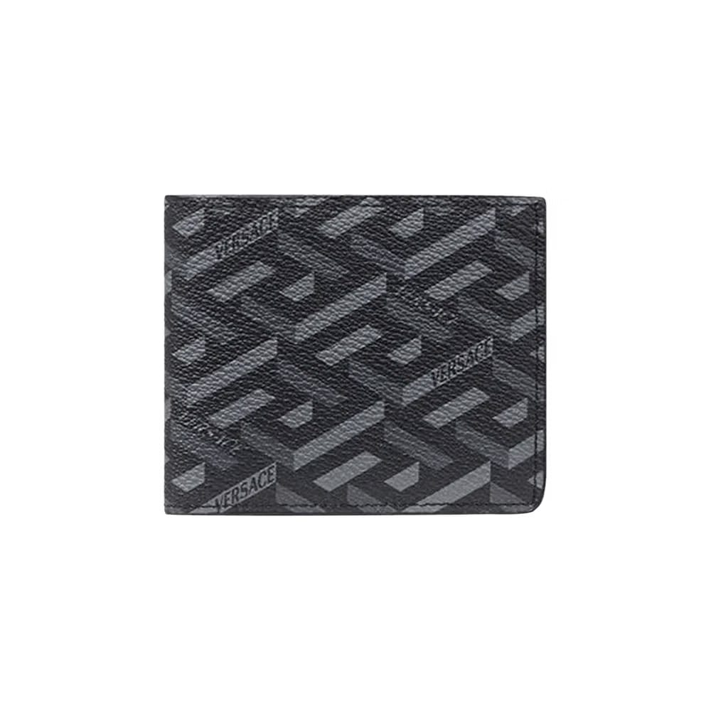 Versace La Greca Signature Bifold Wallet Black/Grey