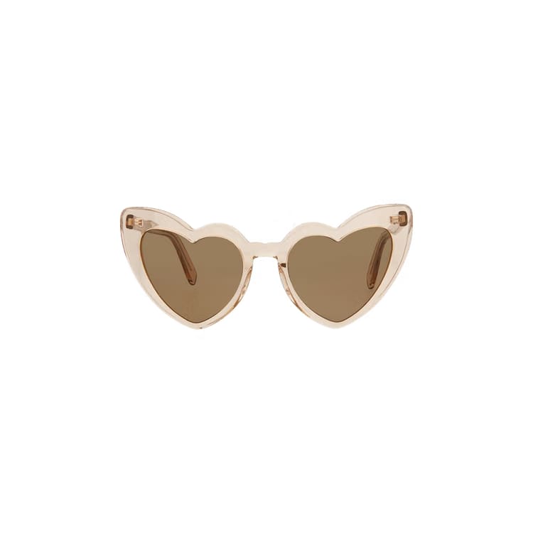 Saint Laurent Heart Sunglasses Nude Brown
