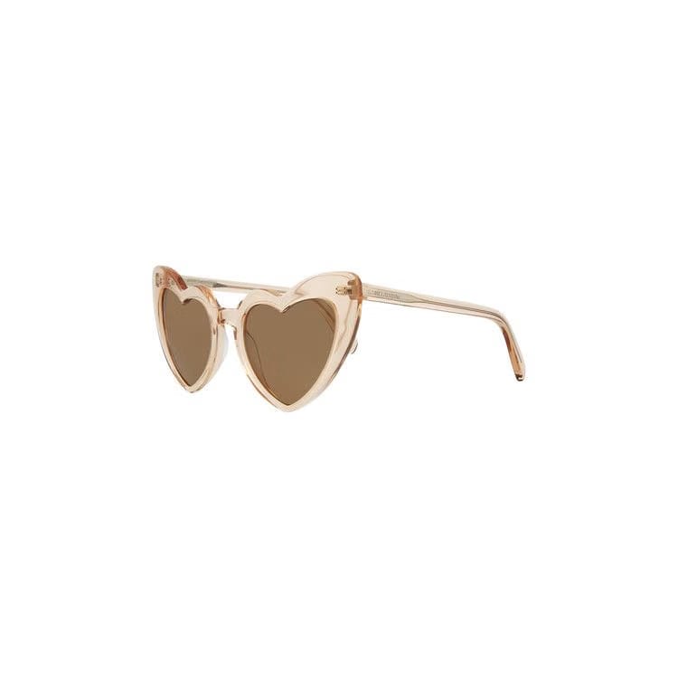 Saint Laurent Heart Sunglasses Nude Brown