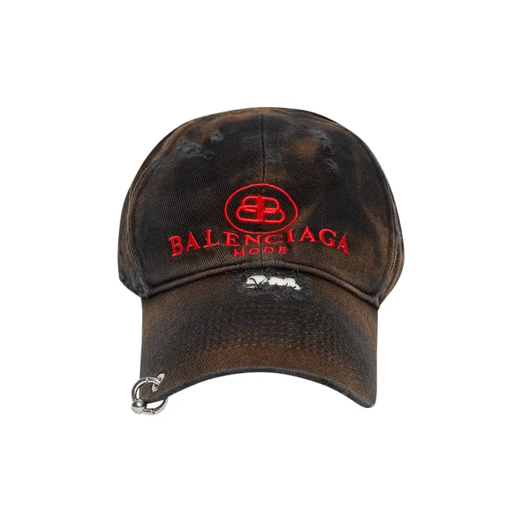 Balenciaga Destroyed BB Mode Cap Black/Red