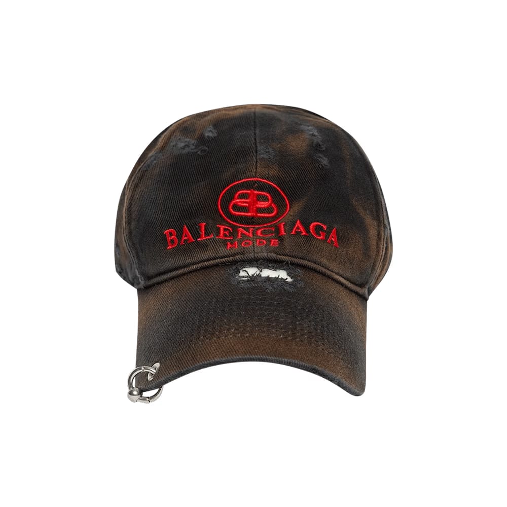 Balenciaga Destroyed BB Mode Cap Black/Red