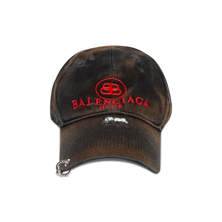 Balenciaga Destroyed BB Mode Cap Black/Red