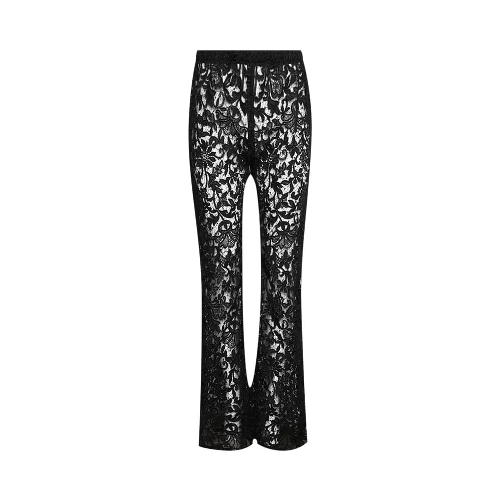 Saint Laurent Pants In Guipure Lace Black