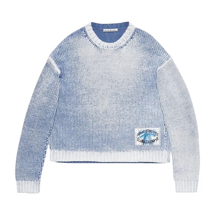 Acne Studios Crewneck Jumper Old Blue/White