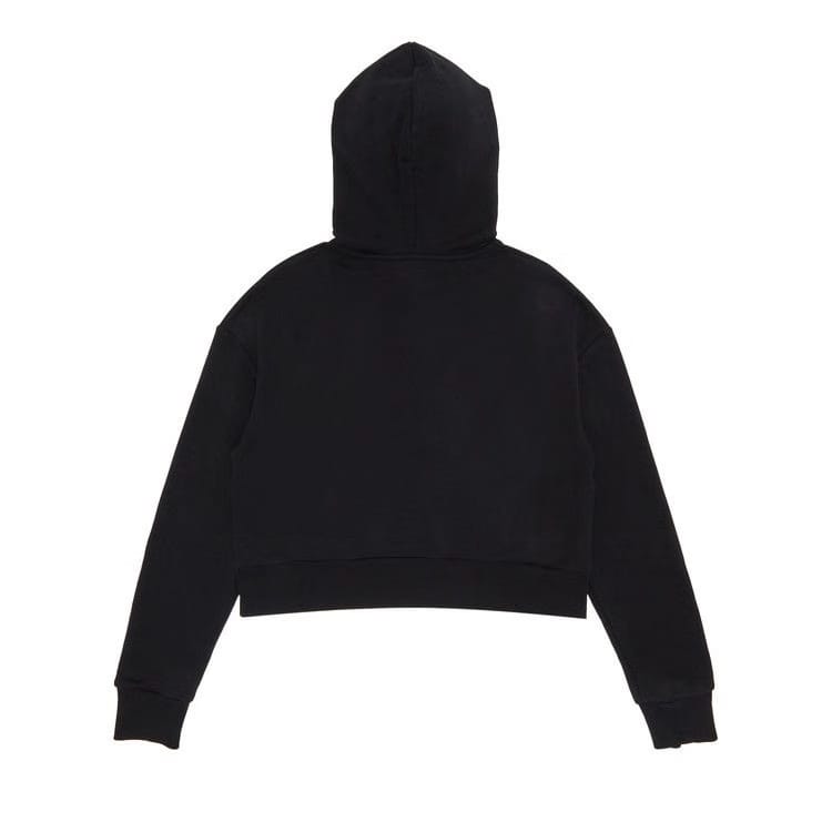 Balmain Flock Detail Cropped Hoodie Noir/Blanc