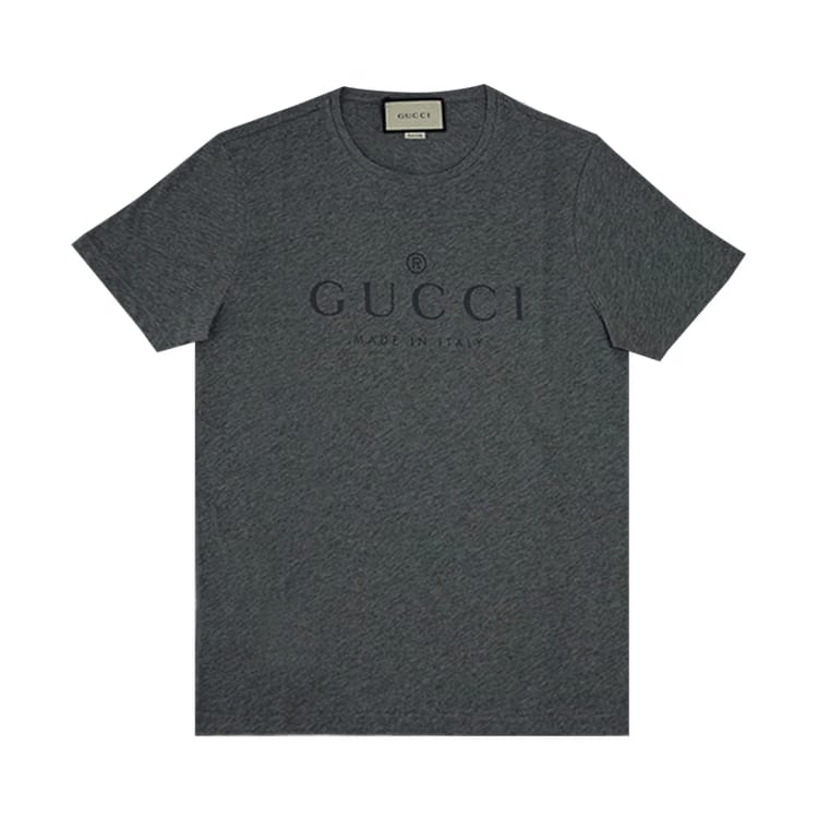 Gucci Logo Cotton T-Shirt Grey