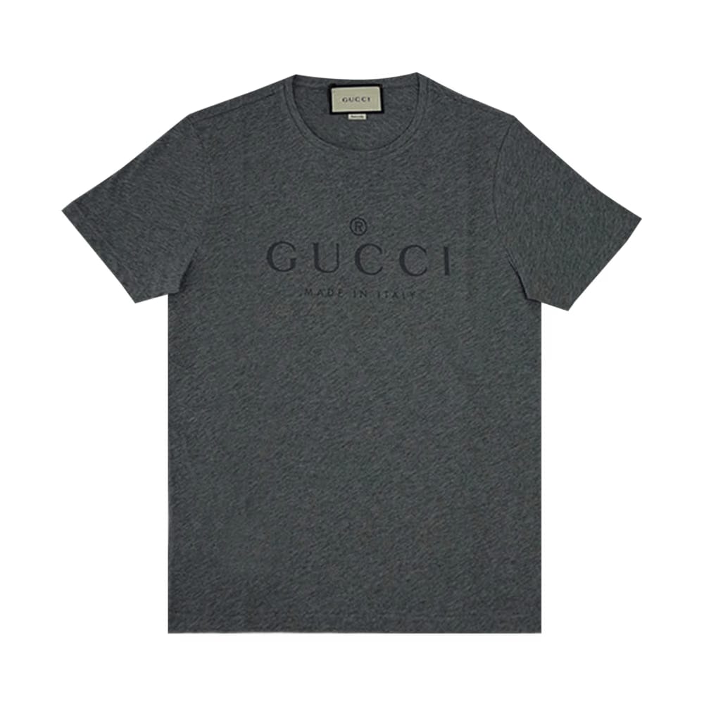 Gucci Logo Cotton T-Shirt Grey