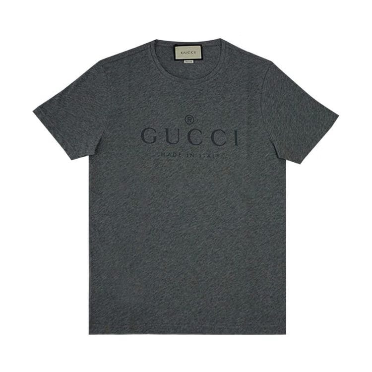Gucci Logo Cotton T-Shirt Grey