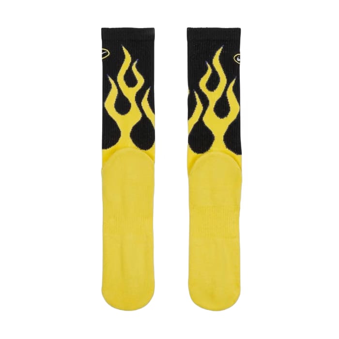 Nike Everyday Plus Cushioned Crew Socks (1 Pair) Black/Tour Yellow/White