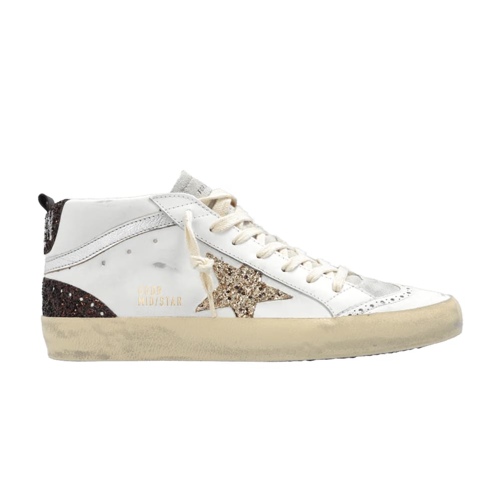 Golden Goose Wmns Mid Star 'White Ice Gold Brown'