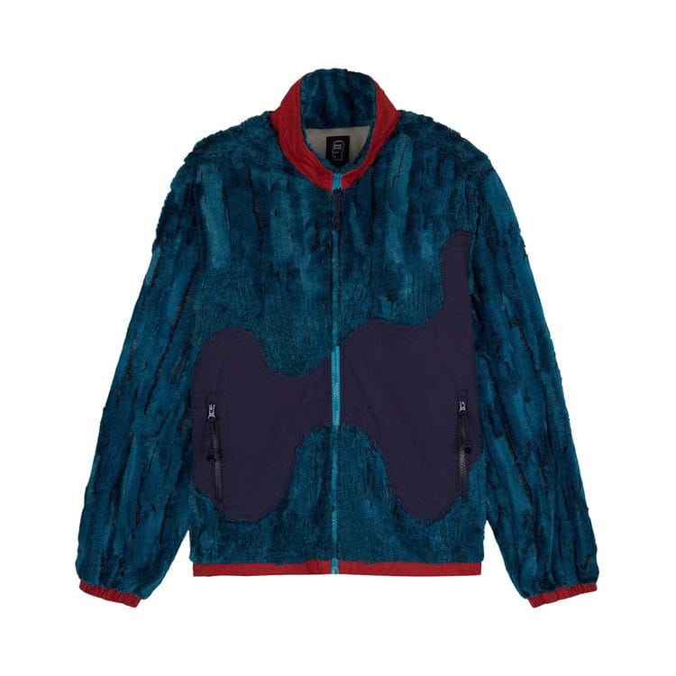 Brain Dead Paneled Fur Jacket Blue Green