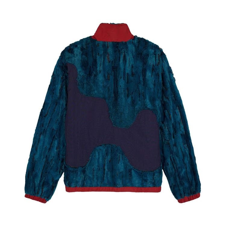 Brain Dead Paneled Fur Jacket Blue Green