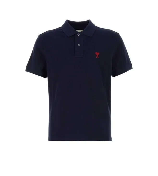 Ami Paris Navy Ami De Coeur Polo Shirt Navy