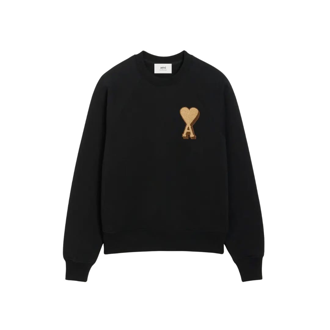 Black Cotton Ami De Coeur Sweatshirt Ami de Coeur sweatshirt in heavy loopback cotton fleece