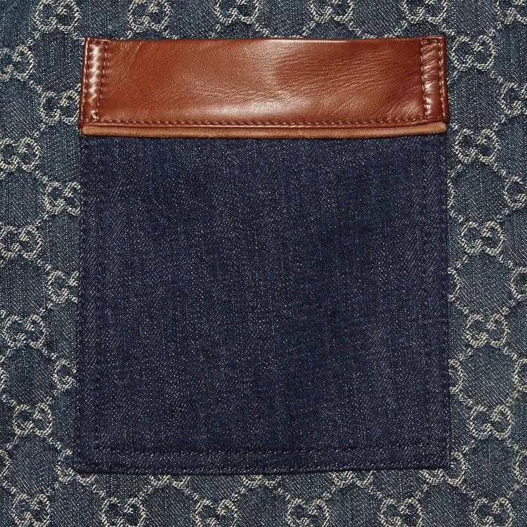 Gucci Eco Washed GG Denim Pant Dark Blue/Ivory