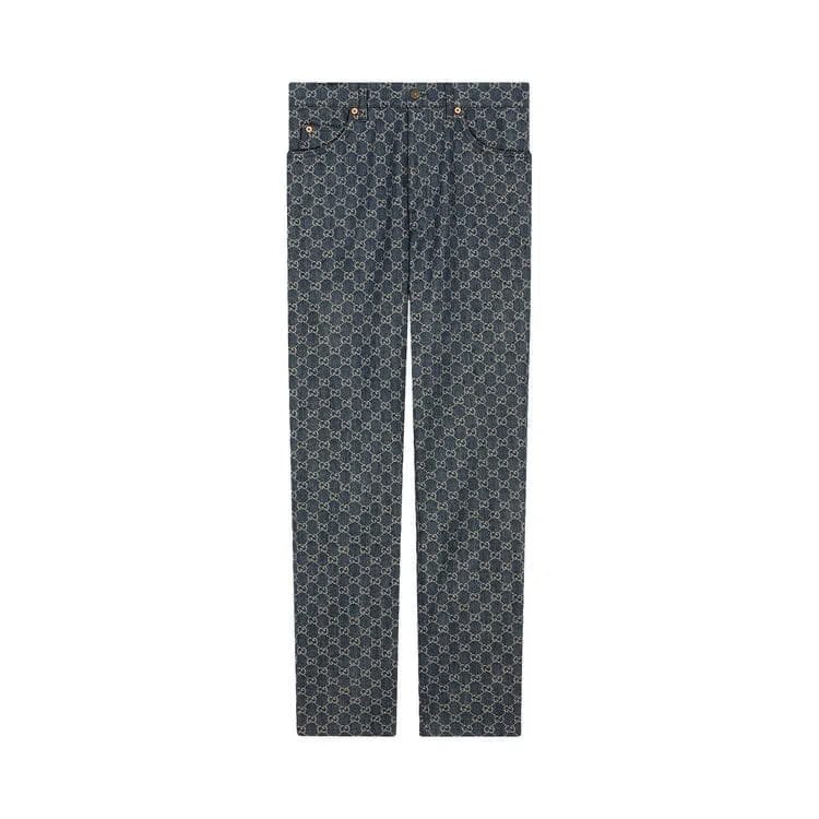 Gucci Eco Washed GG Denim Pant Dark Blue/Ivory