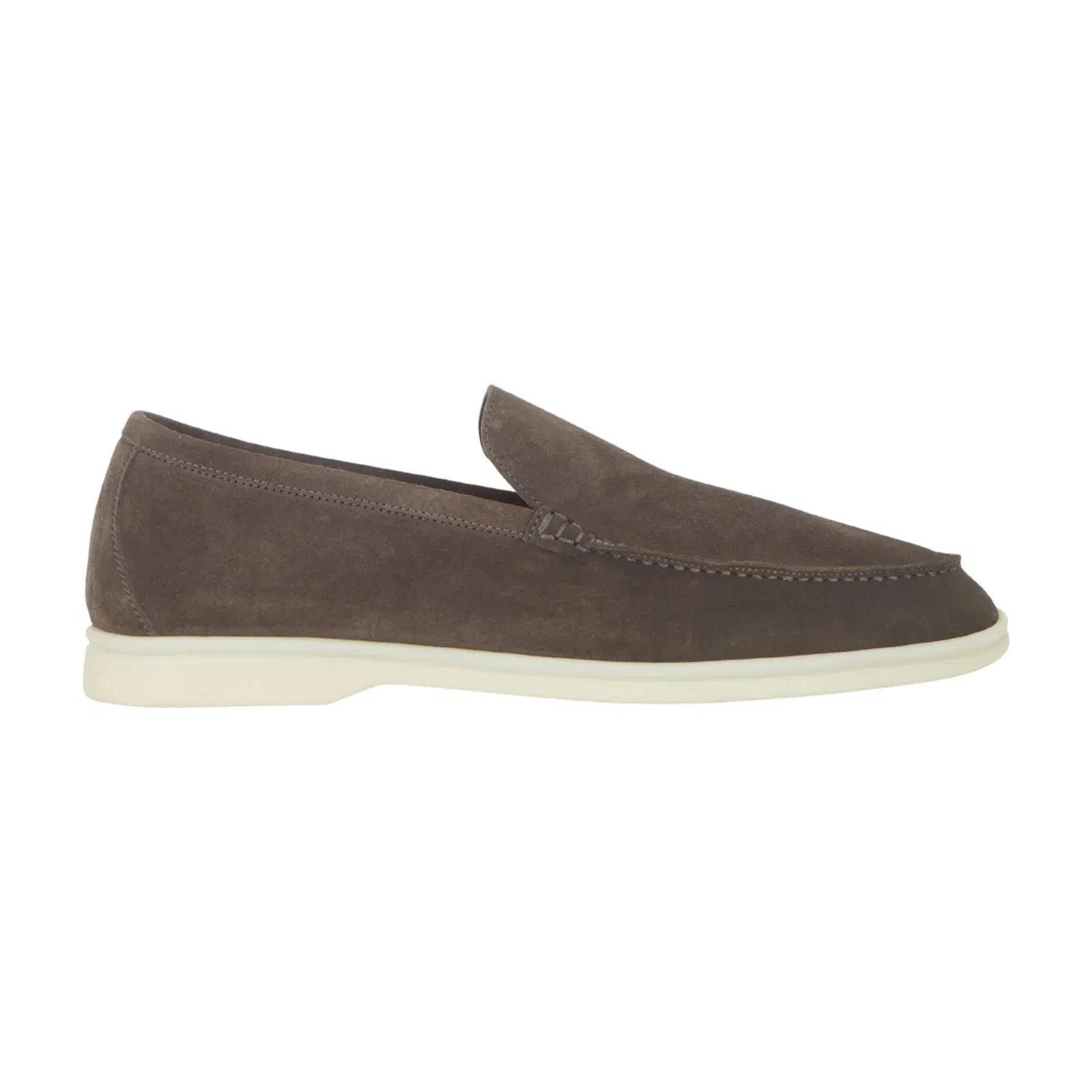 Loro Piana Warm Gray Summer Walk Suede Loafer