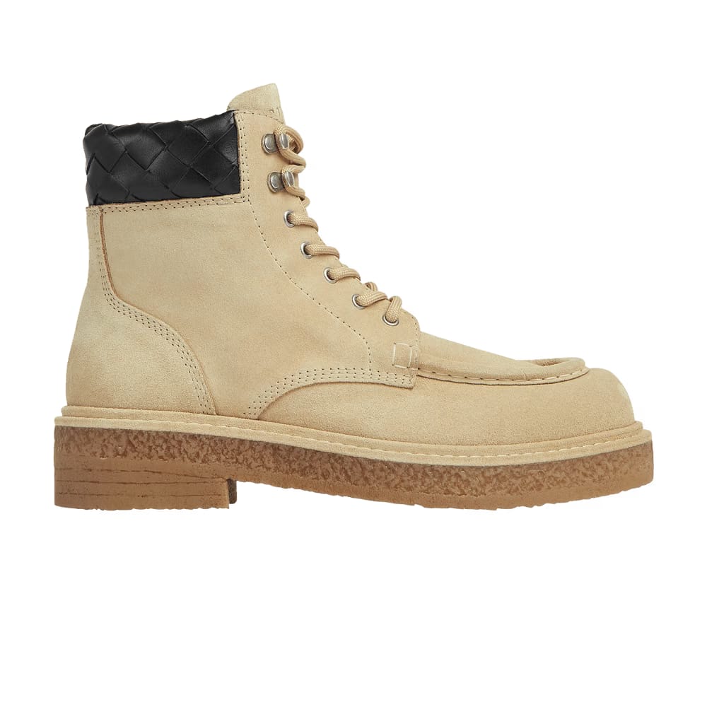 Bottega Veneta Haddock Lace-Up Ankle Boot Saturn Black