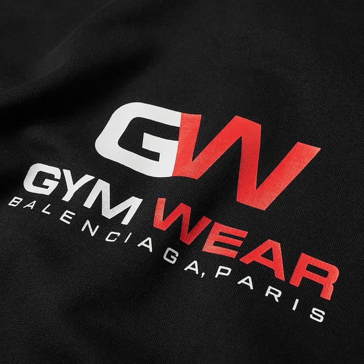 Balenciaga Gym Wear Logo Hoodie Black