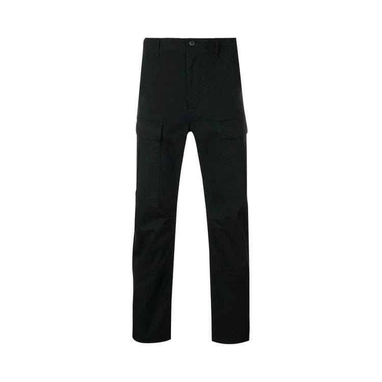 Balenciaga Cropped Slim-Fit Cotton-Twill Cargo Trousers Black